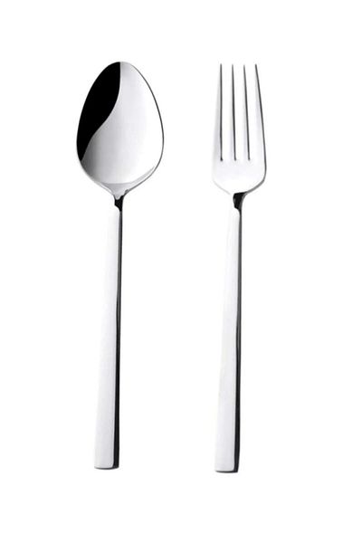 Yüsra Home 24 Pieces 12Pcs Tablespoons 12 Tables Forks Set Total 24 Pieces (Stainless Steel)