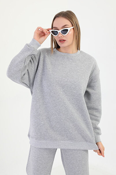 BayBayan Γυναικείο φούτερ με φαρδιά γραμμή - Τριπλό νήμα με ριμπ ραφή, casual...