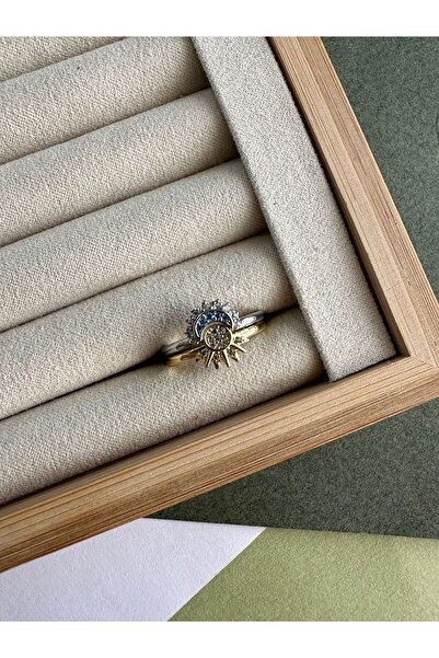 ringbox İki Renk Marka Model Ay Güneş 2'li Yüzük