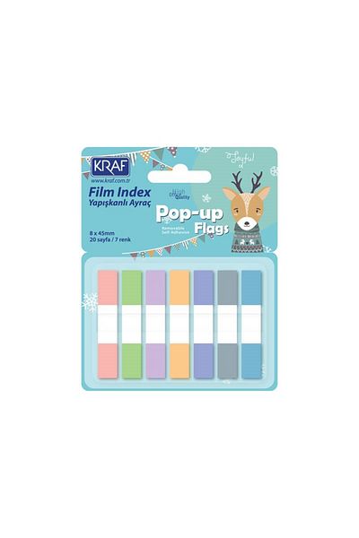 KRAF 7-Color Pop-Up Index Film - 20 yp 8x45 mm 51250 (3 Pieces)