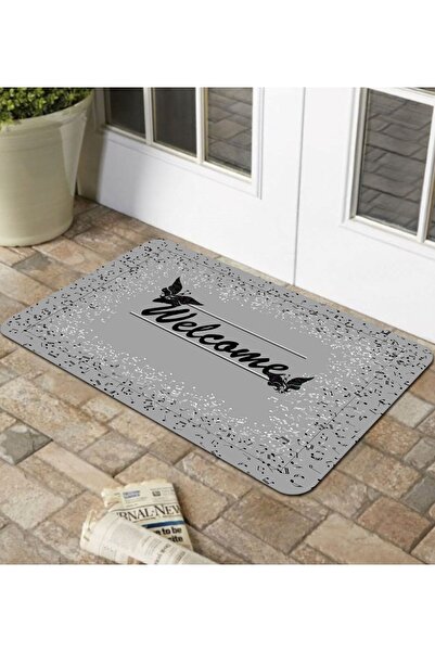 Ardizayn Welcome Yazılı 50x80 Cm Dekoratif, Kaymaz, Pamuk Dokuma Taban, Yıkan...