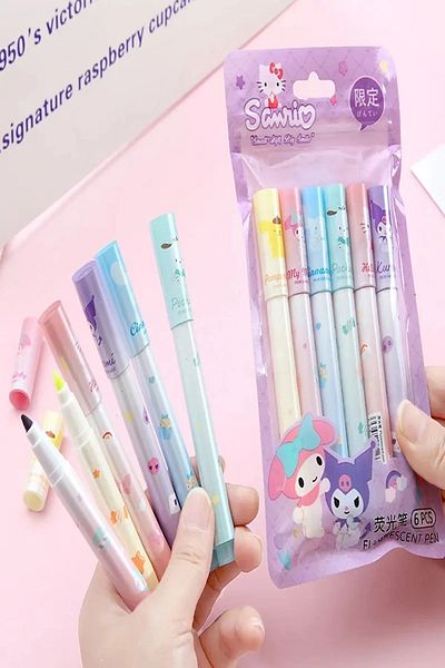 ÖZ KIRTASİYE Kuromi 6-Piece Highlighter Set