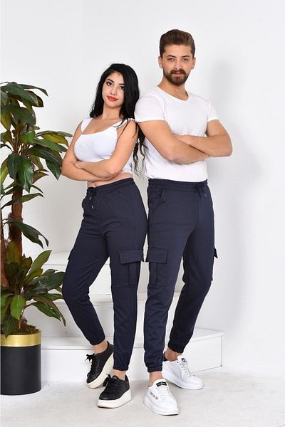 EXSPORT Pantaloni de sport unisex cu buzunare Bleumarin