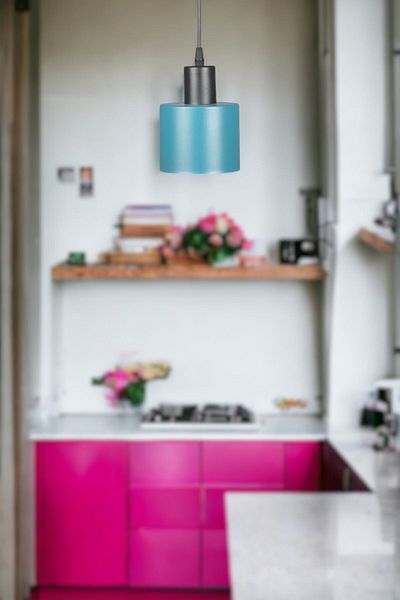 Fer Avize Mısra Modern Design Metal Headboard Turquoise Color Pendant Lamp Cafe - Kitchen Single Chandelier