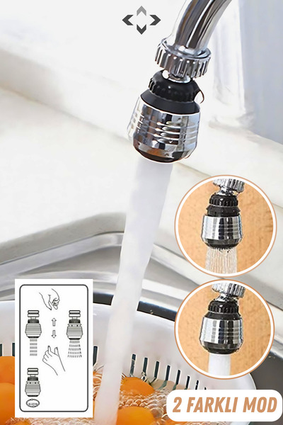 LİGROUND 2 Fonksiyonlu Musluk Batarya Başlığı Musluk Ucu Aparatı 2 Farklı Mod...
