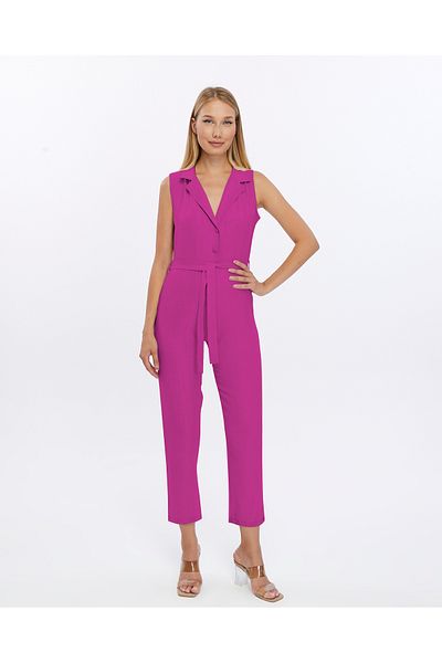 İkmal Beige Linen Women's Jumpsuit