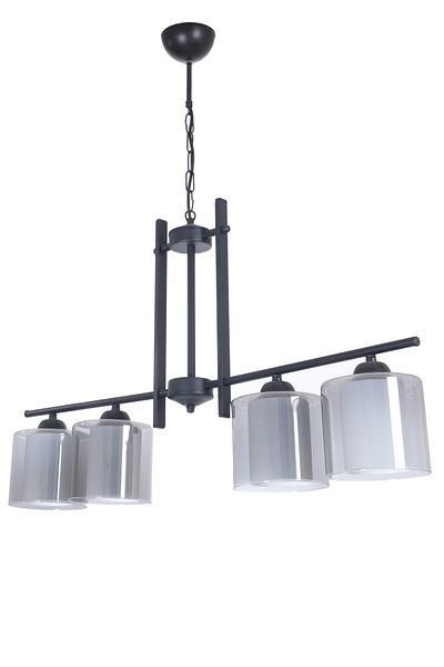 Fer Avize Pierro Modern Design Kitchen Living Room Dining Table Double Glass Smoke Color Row 4-Piece Chandelier