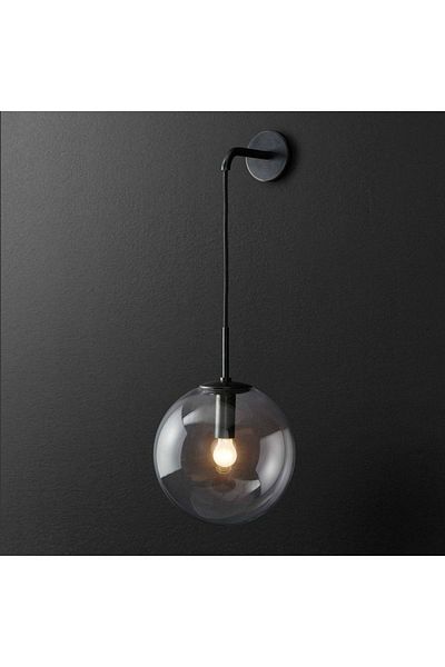 Fer Avize Cane Modern Design Living Room - Hall - Black Color Smoked Glass Wall Sconce