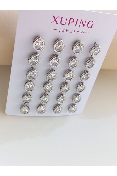 Tişt Accessory زوج واحد من الأقراط الفولاذية للنساء من Xupıng Lux