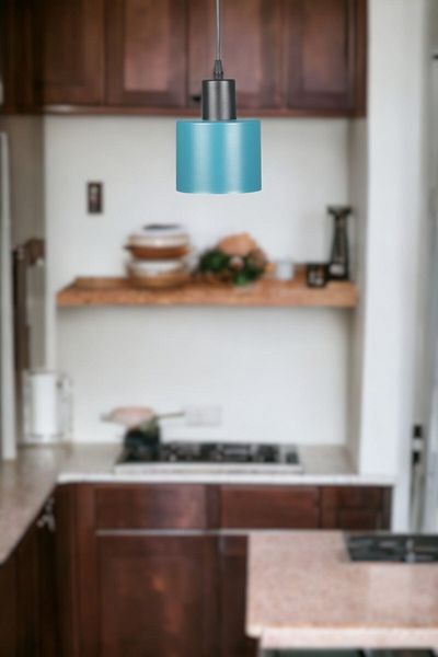 Fer Avize Mısra Modern Design Metal Headboard Turquoise Color Pendant Lamp Cafe - Kitchen Single Chandelier