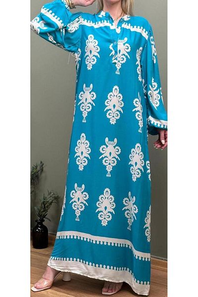 Serra Butik Hijab Dress - Alaçatı Patterned
