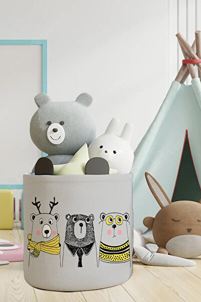 Talia Home Jucărie organizatoare de cameră cu 2 modele de urs drăguț și coș p...