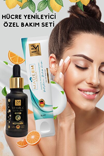 EM AMANOS BEAUTY 2'li Cilt Bakım Seti - Kadın Madeem Krem / Vitamin C Serum P...