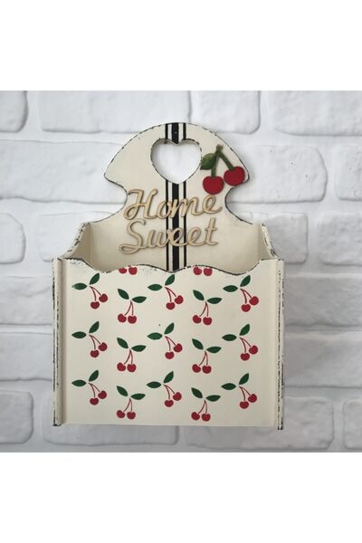FK Home Decor Ahşap Posta Kutusu Sweety Krem Kiraz Tasarımlı