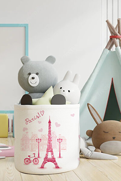 Talia Home Turnul Eiffel din Paris - Organizator pentru cameră pentru copii și bebeluși, coș pentru jucării și gunoi TLAS-105