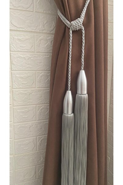 Helezoni Perde Aksesuarı Polyester Püsküllü İkiz Model Kornişe Takmatik 1 Adet