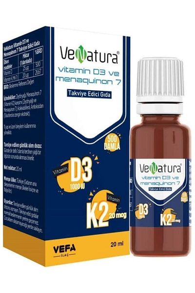 VeNatura Vitamin D3 and Menaquinon 7 - Food Supplement