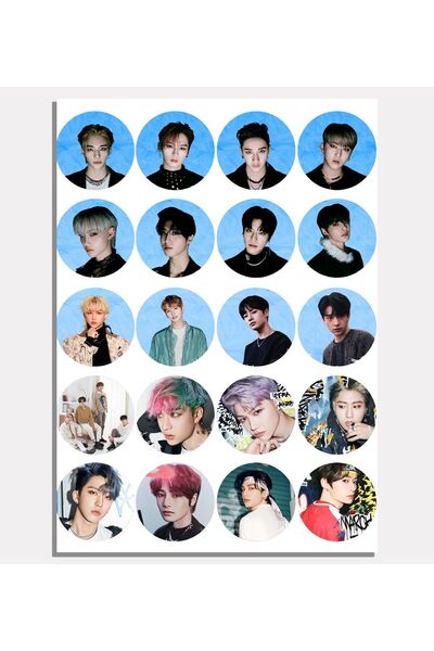 Güneş Kırtasiye Stray Kids Sticker A4 20 Yuvarlak Sticker