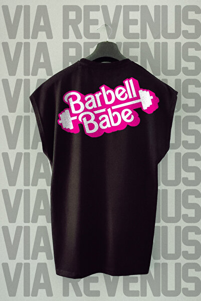 Vordevia BarbellGym Back Štampano Sports T-shirt - Rukav bez rukava