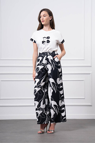 UTOPIAN Geniş Paça Desenli Pantolon