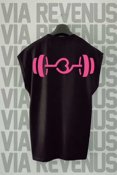 Vordevia Gym Love Back Printed - Tricou sport cu mâneci zero