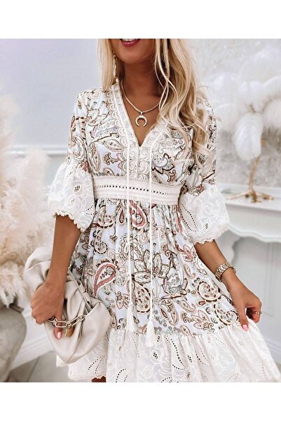 Özel Tasarım Καλοκαιρινό φόρεμα δαντέλας Guipure - Νέα σεζόν