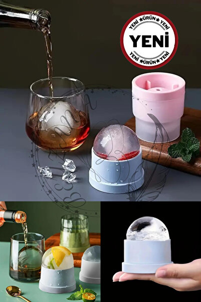 BEYZANA Yeni Silikon Buz Topu Kalıbı Küre Şeklinde Buz Kalıbı Viski Kokteyl Sunum Yuvarlak Buz Kalıbı 1 Adet