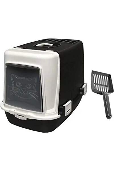 PlastArt Kapalı Kedi Tuvaleti Kürek Hediyeli Kahve Dev Boy PT-330 68*48*50cm DEV