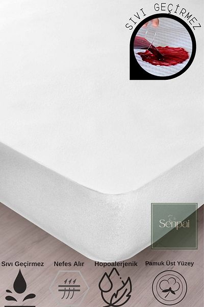 Senpai Cotton Terry-Fitted Liquid Waterproof Mattress Protector Sheet Mattresses - Single/Double Baby/Child Mattresses