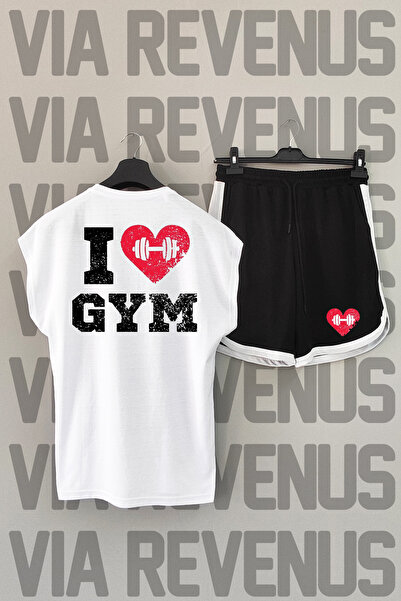 Vordevia Volim teretanu - okrugla kragna i nazad Štampano crna sportska majic...
