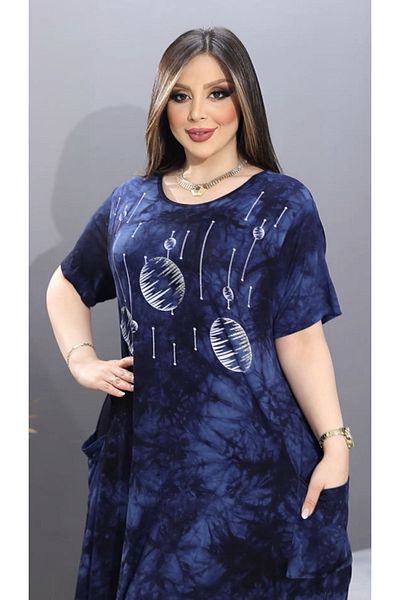 Mezure Rochie din Lycra cu model Tie Dye pentru femei marime mare