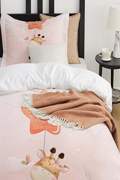 Else Halı Yıldızlı Zürafa Desenli Çarşafsız Tek Kişilik Çocuk Nevresim Takımı