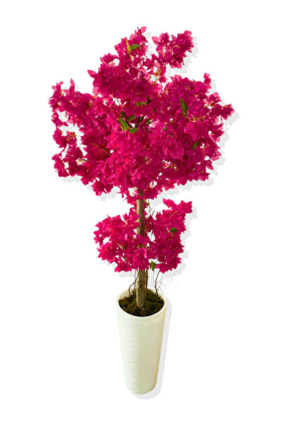 Cihan Çiçekçilik YAPAY AĞAÇ FUŞYA BEGONVİL 190 CM 56X30X20 BEYAZ KUMSAL SAKSI