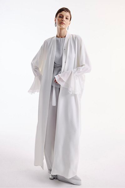 Nuum Design Flounce Sleeve Chiffon Abaya