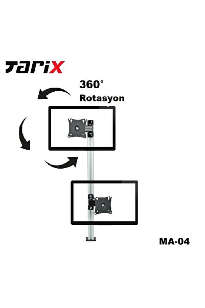 Tarix Ma-04 Masa Üstü Dikey Ikili Monitör Askı Aparatı17"-27