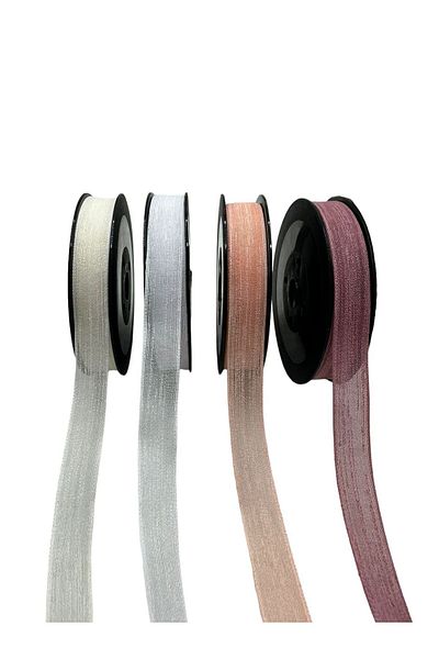E Elmas White Nopel Linen Ribbon 20 Meters 1.5 Cm
