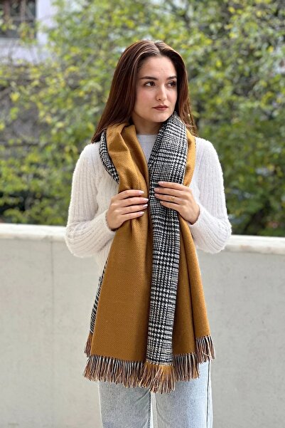 hargenç Hargen Ekose Desenli Yün Dokulu Çift Taraflı Atkı Şal Iskoç