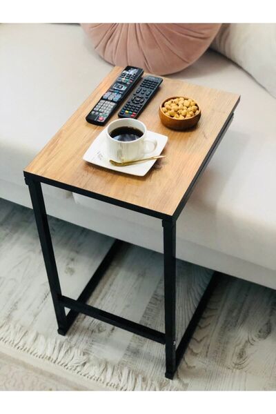 Kafe ss Sweet Smile Yan Sehpa C Sehpa Tekli Zigon Koltuk Yanı Servis Sehpası Laptop Sehpa Atlantik Çam