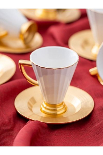 ACAR Alice 6-Person Porcelain Coffee Cup Set - 90 ml