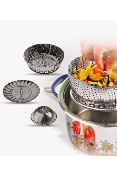 SimEvMutfak Buharlı Pişirici Metal Sebze Haşlama Aparatı