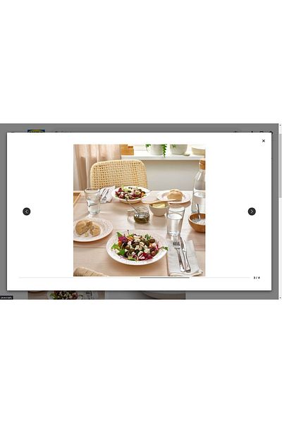 IKEA Paradısısk Deep Plate Set, Broken White, 22 Cm, 4 Pieces