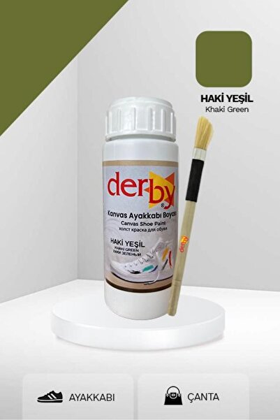 Derby Haki Yeşil Kanvas - Bez / Kumaş Ayakkabı Boyası 100 ml
