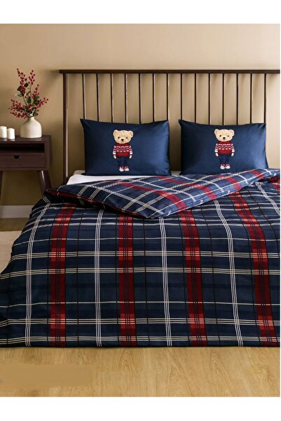 LC Waikiki Двоспальний комплект постільної білизни з принтом ведмедика