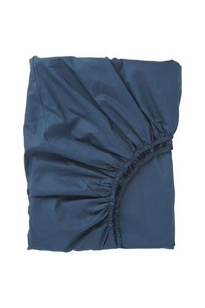 IKEA Single Elastic Sheet, Meridyendukkan Dark Blue Color Size 90x200 Cm Cotton