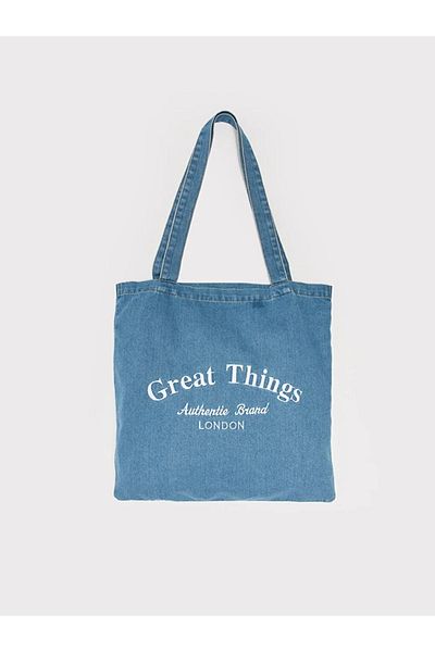 LC Waikiki LCW ACCESSORIES Geantă tote damă din denim brodat