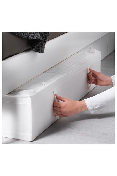 IKEA Чанта с цип за съхранение 93x55x19 бял цвят под легло, чаршаф за възглавница, калъф за завивка, кутия за съхранение на дрехи