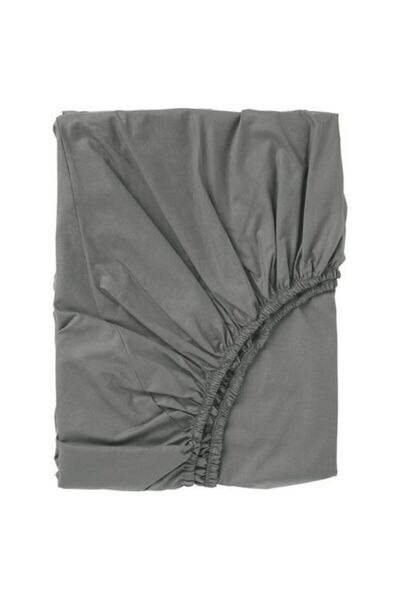 IKEA Tek Kişilik Lastikli Çarşaf, Meridyendukkan Gri Renk Ölçü 90x200 Cm Pamuklu