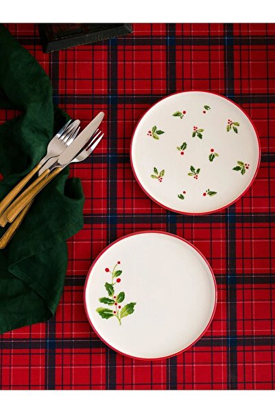 LC Waikiki LCW HOME Baskılı Seramik Pasta Tabağı 4'lü 20 Cm