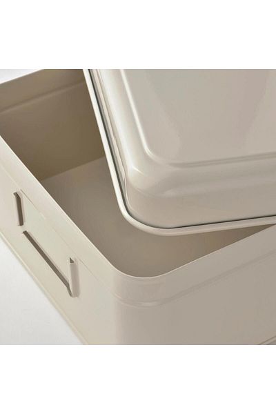 IKEA Metal 2-Piece Box with Lid MeridyenDukkan Light Beige Color Set of 2 Organizer Box Set