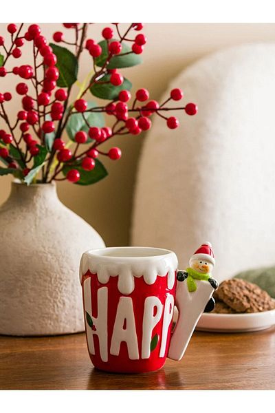 LC Waikiki Home Ceramic New Year Themed Snowman Mug 400 ml